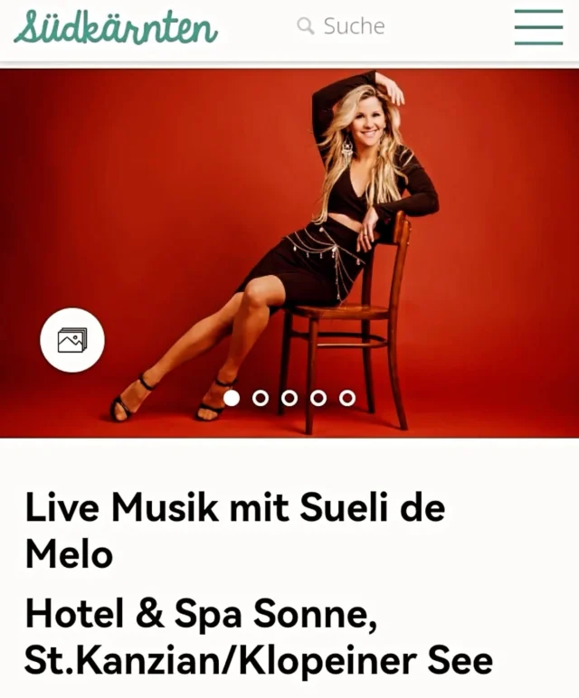 Ihr lieben, hier erstmal meine nächsten Terminen für Hotel Sonne. Ich freue mich riiiiiiesig auf euch 🤗🥳💃

Einfach auf den link klicken (oder kopieren) für mehr Details 👇. Der 1. Termin ist am 16.05. Ab 20:30 Uhr. ich wünsche euch noch 'nen schönen Sonntag "meus amores" 🤗🥰💖beijosssss 💖💖

⏩ https://www.suedkaernten.at/event/veranstaltungen/KTN/0a64308e-d2da-4d48-9998-6e90105cfe7d/live-musik-mit-sueli-de-melo

©️Prontolux
#liebeliebe